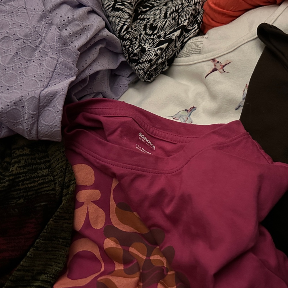 Sonoma Fuchsia and Purple Graphic Tee and 6 other tops, cardigan and shorts